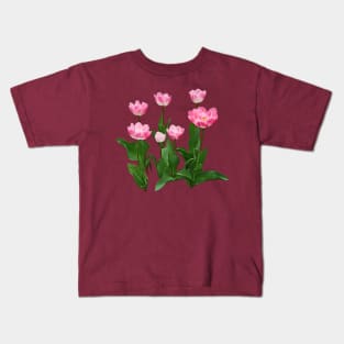 Circle of Pink Tulips Kids T-Shirt